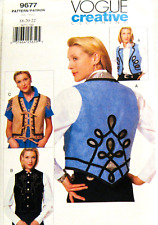 EASY VOGUE PATTERN 9677 CREATIVE FITTED LINED VEST DECOR CHOICE HOW T0 SZ 18-22 picture