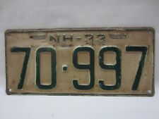 1933 Steel New Hampshire License Plate 