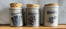 Vintage  ROCKDALE UNION STONEWARE Spice Jars .. Oregano, Parsley, Cinnamon picture
