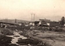Vintage 1930's  Photograph Panoramic View a Bridge Over River to a Steel Plant picture