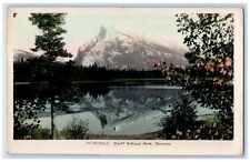 1941 Hand Colored Mt. Rundle Banff Park Alberta Canada RPPC Photo Postcard picture