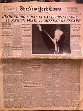 RARE New York Times Newspaper Hindenburg Dated May 7, 1937, complete 52 pages picture