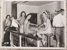 SS Flandre Ocean Liner Photo Souvenir Women Pool Bar Bikinis 1950s Vintage picture