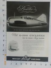 1940 Wright Aeronautical Corp G-200 Cyclone Navy Brewster Fighter Military NJ picture