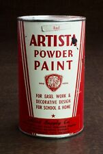 Vintage Binney & Smith Artista Powder Paint Can Art Decor Prop Full Red picture