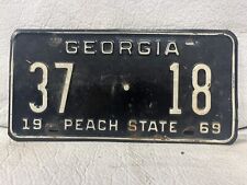 Vintage 1969 Georgia License Plate ~ Catoosa County ~ Low Number 18 picture