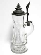 ANTIQUE 19th C BAVARIAN BOHEMIAN GLASS BEER STEIN DIE FLEDERMAUS 13 JANUAR 1878 picture