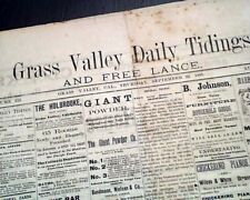 Rare Grass Valley Nevada County California Old West - Gold Hill 1881 Newspaper picture