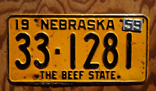 1958 JEFFERSON County Nebraska License Plate With 1959 Validation TAB picture