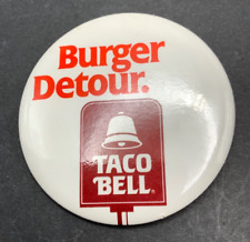 Vintage Taco Bell Employee Hat Shirt Button Pin Burger Detour picture
