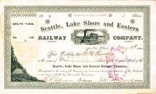 Seattle, Lake Shore and Eastern Railway Co. - Railroad Stock Certificate - Branc picture