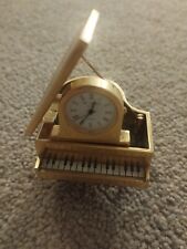 Vintage miniature Clock Grand Piano Brass picture