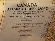 National Geographic Map Poster 1947 Canada Alaska Greenland picture