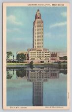 Louisiana State Capital Baton Rouge Vintage 1936 Unposted Postcard picture
