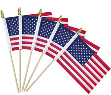 50 Packs of Small American Flags on Stick 4x6 Inch/Mini American Flags Stick/Sma picture
