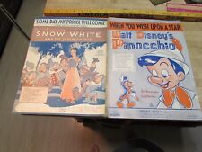 Sheet Music Vintage  Disney Movie Snow White And Pinocchio￼ 1930s picture