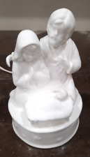 Vtg Lighted Nativity White Porcelain Bone China Schmid 1982 Works 6 Inches Tall picture