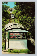 Dubuque IA-Iowa, Fenelon Place Elevator, Signs Fare, Vintage Postcard picture