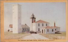 The Lighthouse & Radar Station Watch Hill Rhode Island RI 1947 Postcard 6970c4 picture