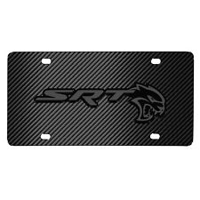 Dodge SRT Hellcat 3D Gray Logo Carbon Fiber Pattern Steel License Plate picture