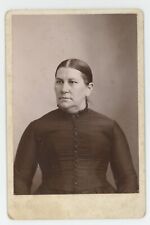 Antique c1880s Cabinet Card Stern Looking Older Woman in Black Dress Reading, PA picture