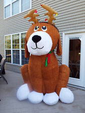 Gemmy Dog in Reindeer Costume Christmas Airblown Inflatable 8.5 Ft picture