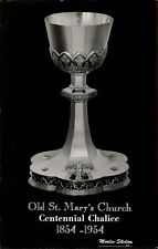 RPPC Old St Mary's Church Centennial chalice ~ 1954 real photo postcard picture