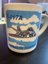 1989 F-117A STEALTH FIGHTER vintage coffee cup mug LOCKHEED NIGHTHAWK JET PLANE picture