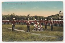 Presentation of Colours at Prospect Camp Bermuda Lithograph Posted 1912 Postcard picture