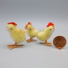 Vintage Spun Cotton Batting Easter Chicks Lot of 3 Small 1.5