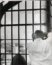 1958 Press Photo Dade County Jail Inmate Looks Out Window, Miami - lra78712 picture