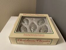 VTG RARE Christmas Classics European Handpainted Pine Cones Set 5 NIB Ornaments picture