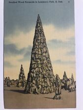 1940 Petrified Wood Pyramids In Lemmon’s Park South Dakota Postcard picture
