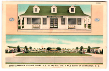 Postcard Linen Dual View Lord Clarendon Cottage Court Summerton, SC picture