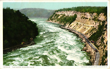 The Gorge Aerial View Niagara Falls NY White Border Unposted Postcard 1920s picture