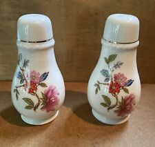 BEAUTIFUL VINTAGE GENUINE BONE CHINA FLORAL SALT AND PEPPER SHAKERS picture