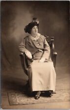 1910s RPPC Photo Postcard Young Woman Studio Portrait /Fashion 