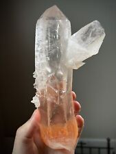 1.7Lb Rare Tangerine Quartz Crystal Wand Quartz Iron Quartz Brazil Crystal picture