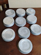 Vtg/Antq Ball ZINC Porcelain Lined LIDS Lot of 10 WIDE MOUTH Mason Jar  B picture