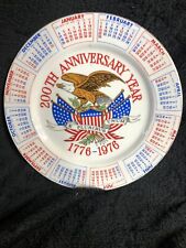 Vintage USA Bicentennial 200th Anniversary Year 1776-1976 Calendar Hanging Plate picture