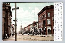 Hancock MI-Michigan, Quincy Street Scenic View, Antique, Vintage c1907 Postcard picture