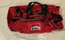 Marlboro Unlimited Large Rolling Duffle Bag Red W/Black Trim On Wheels Vintage picture
