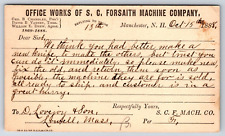 c1888 Forsaith Machine Manchester NH New Hampshire Antique Postal Card Postcard picture