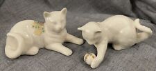 Pair Of Lenox Porcelain Cat Figurines Jeweled  Vintage 91’& 92’ Mint picture
