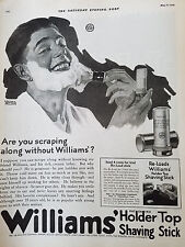 1920 Williams Holder Top Shaving Stock Brush Cream Patrick Nelson Art Vintage Ad picture