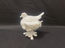 Vintage Westmoreland Milk Glass Dove/ Bird on Nest Covered Footed Dish picture