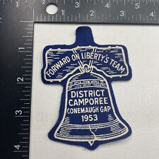 Vtg 1953 CONEMAUGH District Camporee Boy Scouts Blue Felt Patch 00PU picture