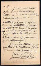 James Herron Hopkins / Ca 1883 letter to the editors of the Congressional Signed picture