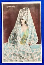 PILAR ARCOS, SINGER ~ TINTED B&W PHOTO ~ MADE IN FRANCE ~ postcard~ 1930s  picture