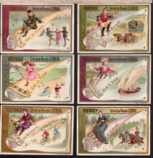 RARE Liebig Extract Trade Cards. Complete Set of 6. Transportation. Cycling. etc picture